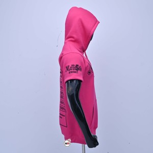 Best Selling <b>Men</b> Pink Hooded Short Sleeve Sweatshirt Fleece Cotton Casual Streetwear <b>Pullover</b> with Front Pocket <b>Mens</b> Hoodies OEM - Product Image 3