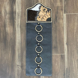 Soporte para Paños de Cocina de Cuero Repujado Artesanal, Gancho Rústico para Pared, Organizador de Paños Colgantes, Decoración para el Hogar - Product Image 5