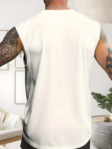 Men's Summer Beach Vacation Outfit Featuring Trendy Sleeveless Tank Top Shorts 3D Prints 100% Cotton Quick Dry Lightweight - Product Image 4