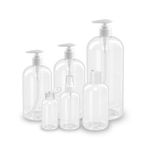 Empty 500ml 16.9oz Transparent PET <b>Dispenser</b> <b>Bottle</b>-Boston Round Plastic Pump Sprayer for Body Wash Shower Gel Packaging - Product Image 6