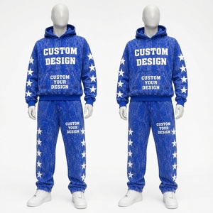ชุดวอร์ม Glory Custom Heavyweight Acid Wash ผ้าฝ้าย 100% สไตล์ใหม่ทันสมัย เสื้อฮู้ดดี้และกางเกงขาบาน สำหรับใส่ได้ทั้งชายและหญิง - Product Image 4