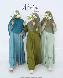 Abaya plissée simple et modeste, longueur ras du sol, manches longues, motif écossais, tissu de haute qualité, style décontracté, prix de gros - Product Image 2