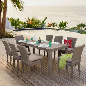 Juego de Muebles de Comedor de Plástico HALAT, Cómodos, Estilo Rústico, para Patio, Terraza, Jardín, Uso en Exteriores - Product Image 1