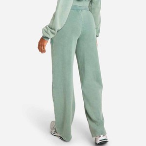 Ensemble de survêtement décontracté 2 pièces pour femme, vert menthe, avec sweat-shirt court à capuche et pantalon long en molleton à manches longues - Product Image 2