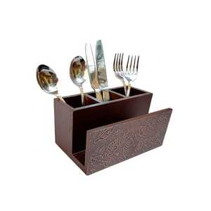 Industrial Bronze Wire Barrel Utensil Holder Mesh Bottom Round Metal Cutlery Caddy Spoon Fork Storage <b>Rack</b> for Kitchen Counter - Product Image 4