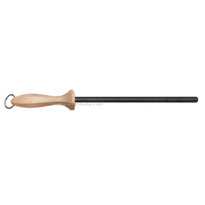 Afilador de cuchillos de cerámica negra de 10 pulgadas con mango de madera - Product Image 2