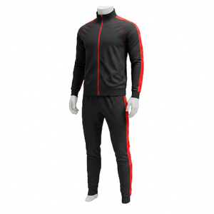 Chándal informal con capucha para hombre, negro y verde, de poliéster ligero de secado rápido, con cremallera completa, para invierno, corte regular, con detalles laterales. - Product Image 2