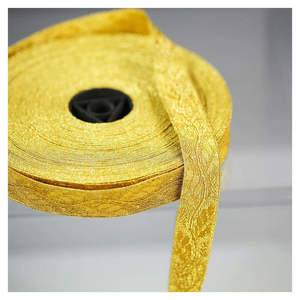 Cinta de encaje metálica dorada de 2 cm de ancho, hecha en Pakistán, 100% de alta calidad, personalizada, para uniformes ceremoniales. - Product Image 1