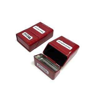 Boîte en métal étamé avec finition brillante, conteneur de rangement, design personnalisé, couleur rouge, pour cadeaux et artisanat - Product Image 6