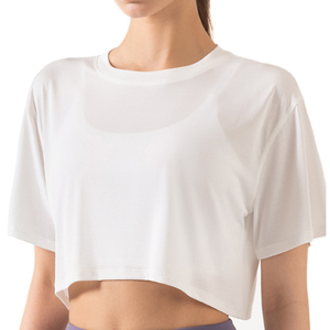 เสื้อครอปท็อปผู้หญิง ผ้าฝ้าย 100% เป็นมิตรกับสิ่งแวดล้อม ระบายอากาศได้ดี สไตล์ไฮสตรีท ทรงปกติ สำหรับฤดูร้อน - Product Image 1