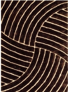 Alfombra de Poliéster Afelpada a Rayas Moderna Hecha a Mano de 3 pies x 5 pies (Rectangular Marrón) para Oración y Uso Doméstico - Product Image 5