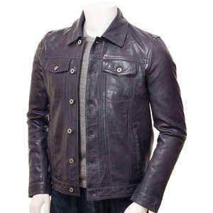 Blouson en cuir vintage pour homme avec fermeture éclair avant et col rabattable, style streetwear, meilleure vente, veste d'hiver - Product Image 5