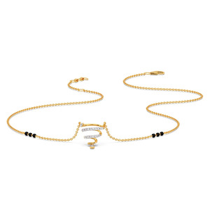 Collier Mangalsutra en diamant avec motif serpent en spirale - Product Image 2