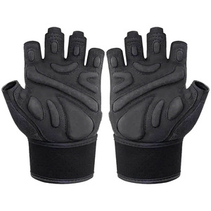 <b>Half</b> Finger Fitness Gloves Pu Material Adjustable Wrist Strap Non <b>Slip</b> Breathable Gym Training Weight Lifting Unisex - Product Image 3