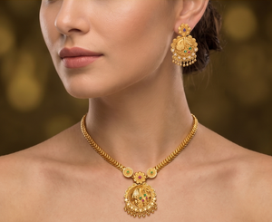 ชุดสร้อยคอและต่างหู Divyoro Classic ชุบทอง ทำจากทองแดงผสม ดีไซน์ลายดอกไม้ สำหรับงานแต่งงานและงานปาร์ตี้ของผู้หญิง - Product Image 3