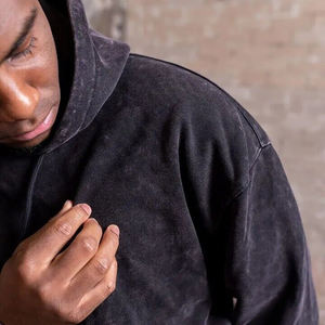 Ensemble de survêtement personnalisé pour homme, effet délavé, sweat à capuche et pantalon de jogging, 100% coton, streetwear, respirant, OEM - Product Image 3