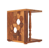 Table de style contemporain en bois au design minimaliste audacieux avec une finition en bois naturel et chaleureux
