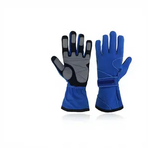 Gants de course unisexes à doigts entiers, en PU bleu, antidérapants, avec fermeture auto-agrippante, pour le cyclisme en extérieur - Product Image 4