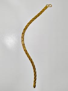 Auténtica Pulsera de Oro Sólido de 22K con Eslabones de Diseño Elegante, Cierre de Gancho en S, Joyería Fina Moderna Unisex, Accesorio para Uso Diario - Product Image 3