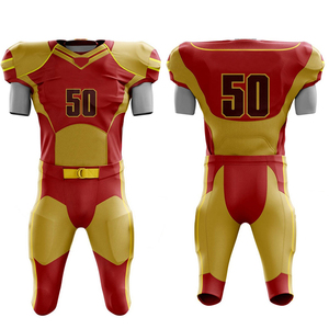 Best Quality Made American Football Uniforms Customized Design Polyester/Cotton Short Sleeve Anti-Bacterial Quick Dry Breathable - Product Image 1