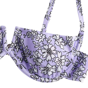 Women’s Floral Bikini Set Underwire Bra Top High Cut Bottom Two Piece Swimsuit Printed Beachwear for Custom Branding - Product Image 3