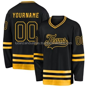 Maillot de hockey sur glace pour jeunes en polyester 100% de haute qualité coupe ajustée maillots de hockey sur glace bon marché taux de gros uniforme OEM - Product Image 3