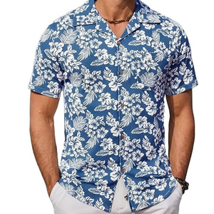 Camisa Hawaiana Casual de Manga Corta para Hombre, con Botones, Ecológica, de Secado Rápido, Spandex/Poliéster, para Playa y Verano - Product Image 6