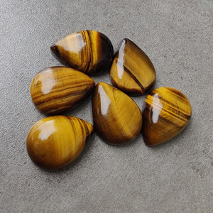 Pierre précieuse naturelle œil de tigre de qualité AAA+ en forme de poire, calibrée, pour la fabrication de bijoux - Product Image 3