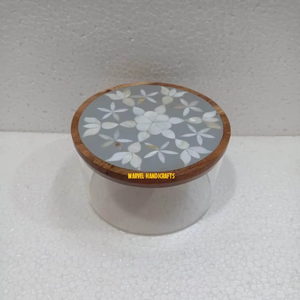 Soporte de Lujo para Pastel de Nácar |   Pedestal de Madera Hecho a Mano para Exhibición de Postres, para Servir Pasteles de Boda o Cumpleaños, Decoración del Hogar, Regalo - Product Image 2