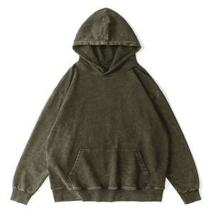 Sudaderas con Capucha de Moda con Lavado Ácido para Mujer, de Algodón, Manga Larga, con Cordón, Tallas Grandes, Lisas, Ropa de Invierno, MOQ Bajo - Product Image 1