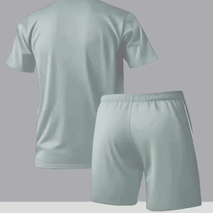Conjunto Casual para Hombre, Fabricante, 220 GSM, Pantalones Cortos Cargo de Algodón, Camiseta, 2 Piezas, OEM, ODM, Suministro al por Mayor - Product Image 2