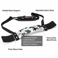 RexFit Sport - Soporte Ajustable para Bíceps con Acolchado Contorneado para Entrenamiento de Aislamiento Muscular