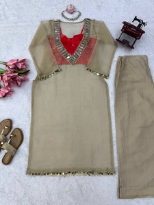 Trending <b>Women's</b> Traditional Indian Kurti Set With <b>Red</b> <b>Blouse</b> Ethnic Wear For Wedding From Samp Corporation - Product Image 3