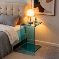 Esszimmer Neuestes Design Seeblaues Acryl-Eckschreibtisch Bar- & Getränkeregal & Kaffee-Beistelltisch für Café Hotel Zuhause