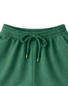 Women Ribbed Crop Tank <b>Top</b> And Drawstring Shorts Set Forest Green With <b>Heart</b> Print Casual Lounge Two Piece Outfit Customized - Product Image 4