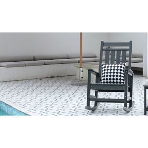 Fauteuil à bascule d'extérieur gris surdimensionné pour adultes, résistant aux intempéries, pour véranda, pelouse et jardin - Product Image 2