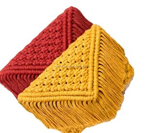 Silk Beads Rope Macrame Fringe Clutch <b>Bag</b> Handwoven Knotted Pattern Durable Foldable Summer Beach Evening Fashion <b>Accessory</b> - Product Image 2