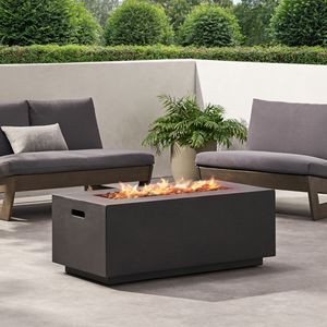Brasero rectangulaire extérieur au propane en béton MgO de 40 000 BTU, gris clair de 40 po - Couvercle de réservoir non inclus - Product Image 6