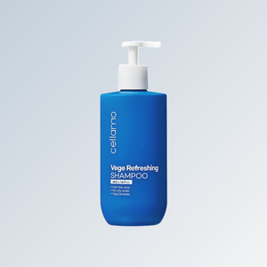 Champú para la caída del cabello Cellamo Vege Refreshing Shampoo Hecho en Corea 480g Blue Bule Aroma natural Líquido Herbal - Product Image 5