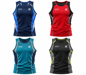 Débardeurs de sport pour hommes - Bleu marine, rouge, noir et six autres couleurs - Fabricant de vêtements de sport et d'extérieur - Haut sans manches - Product Image 1