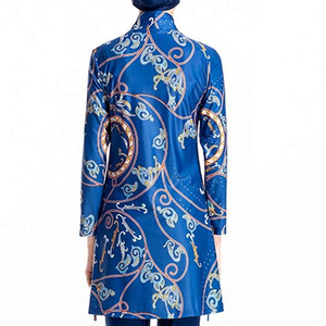 Traje de Baño Burkini Modesto de 2 Piezas para Mujer, Corte Alto, Espalda Descubierta, Estampado, Transpirable, de Secado Rápido, para Playa - Product Image 5