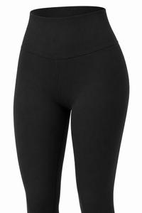 Women's Eco-Friendly for Seamless 2 Piece Yoga Set High Waist Leggings Sports Bra Scoop Neck Racerback Full Length Solid Black - Product Image 3