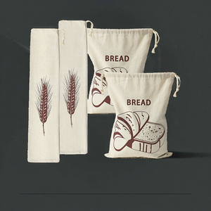 Juego de Bolsas de Pan de Algodón con Cordón, Ajustables, Lavables, Impresas, Ecológicas, Reutilizables, Resistentes al Agua, Duraderas, Regalo Promocional - Product Image 2
