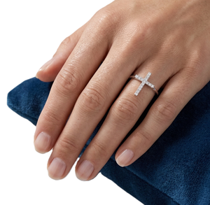 Wholesale Lab <b>Diamond</b> <b>Ring</b> 14K 18K Solid Gold Minimalist <b>Ring</b> Lab Grown <b>Diamond</b> Elegant IGI Certified Cross <b>Ring</b> Fashion <b>Ring</b> - Product Image 6