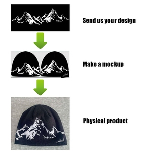 Cheap rate USA streetwear beanie custom logo knit <b>winter</b> <b>cap</b> black red design affordable stylish beanie hat - Product Image 5