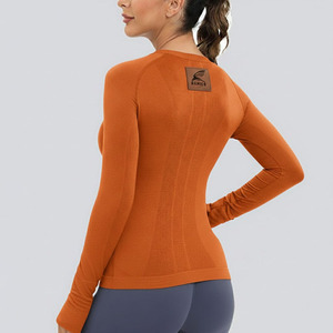 2024 High Quality Breathable <b>Compression</b> <b>Shirt</b> for Men Custom Logo Casual Solid Pattern Long Sleeve with O-Neck - Product Image 4