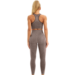 Conjunto de yoga sin costuras para mujer, 2 piezas, ropa deportiva para gimnasio, materiales sostenibles/ecológicos. - Product Image 6