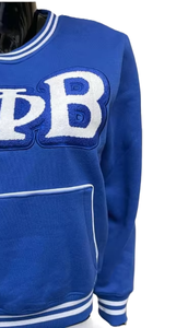 Sweat-shirt décontracté pour femme en chenille avec lettres Zeta Phi Beta, logo frontal, manches longues et poche kangourou – Collection Hiver - Product Image 5