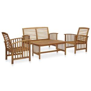 Ensemble de salon de jardin en bois d'acacia massif, durable et naturel, design standard - Product Image 1
