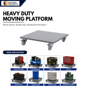 Heavy Duty Metal Flatbed <b>Platform</b> Dolly Cart Industrial for Warehouse Transport Equipment Powder Coated Finish Portable Moving - Product Image 4